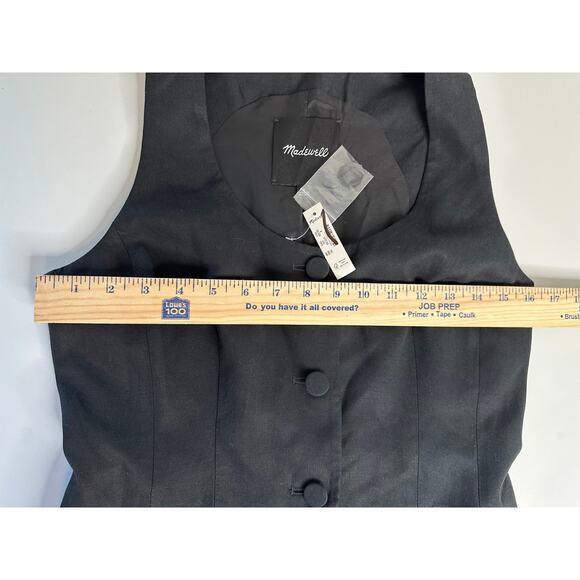 Madewell NWT Black Scoopneck Cutaway Vest Tencel Lyocell/Cotton/Linen Casual 8 - Picture 9 of 9
